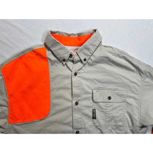 Columbia PHG Omni Shade Mens Shirt Tan Orange Size LARGE Long Sleeve - Picture 5 of 16